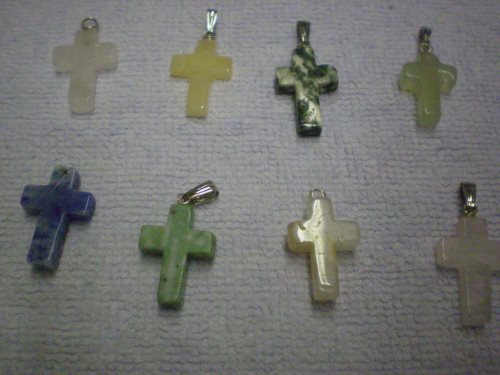 Cross pendant focals, assorted, less chain.